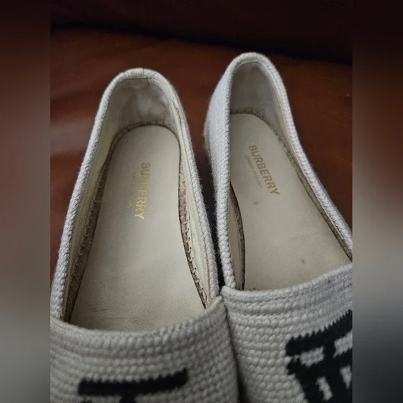 Burberry Tabitha Espadrilles with Black Logo Excellent Used 36 - Picture 7 of 11